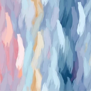 Papier peint abstrait aquarelle aux nuances corail et bleu océan