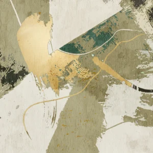 Papier peint abstrait aux nuances terreuses et touches dorées