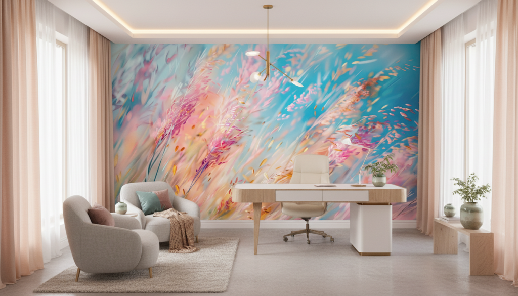 Papier peint abstrait explosion de couleurs arc-en-ciel dynamique - Bureau