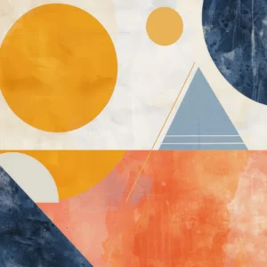 Papier Peint Abstrait Géométrique Coucher de Soleil Moderne