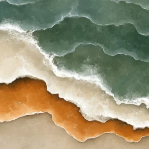 Papier Peint Vue Aérienne Plage Océan Sable Doré