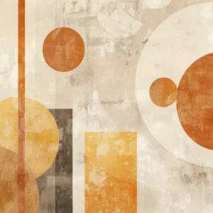 Papier peint abstrait géométrique moderne aux tons orangés et beiges vintage