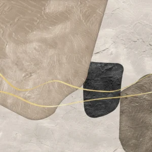 Papier peint abstrait minimaliste aux formes géométriques dorées