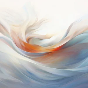 Papier peint abstrait fluide aux nuances bleues et oranges