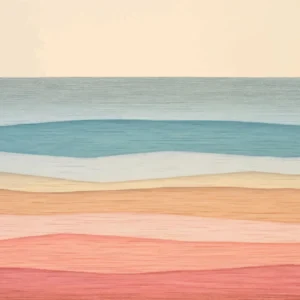 Papier Peint Abstrait Paysage Ondulé Tons Pastel Minimaliste