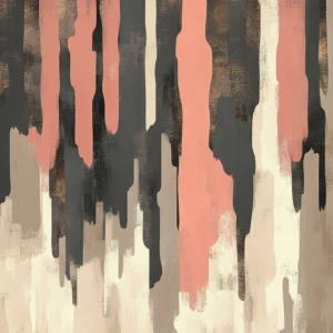 Papier peint abstrait effet pinceau couleurs terre et corail