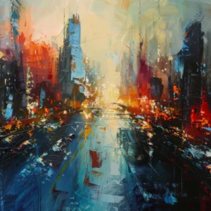 Papier Peint Abstrait Urbain aux Éclaboussures Colorées Dynamiques