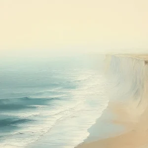 Papier peint côte sauvage aux falaises dorées et mer turquoise