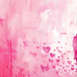 Papier peint artistique mère enfant cœurs roses tendresse familiale