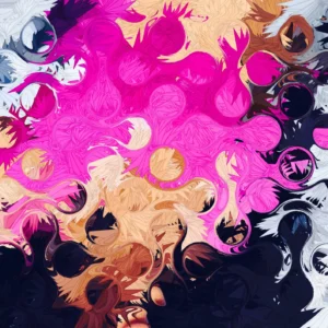 Papier peint artistique explosion de plumes colorées moderne abstrait