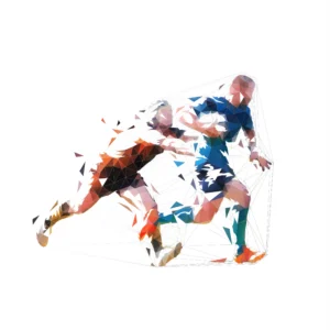 Papier Peint Basketteurs Géométriques Style Low Poly Moderne