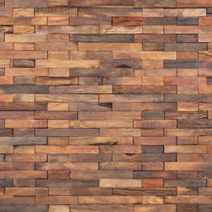 Papier Peint Briques de Bois Naturel Effet Relief Rustique