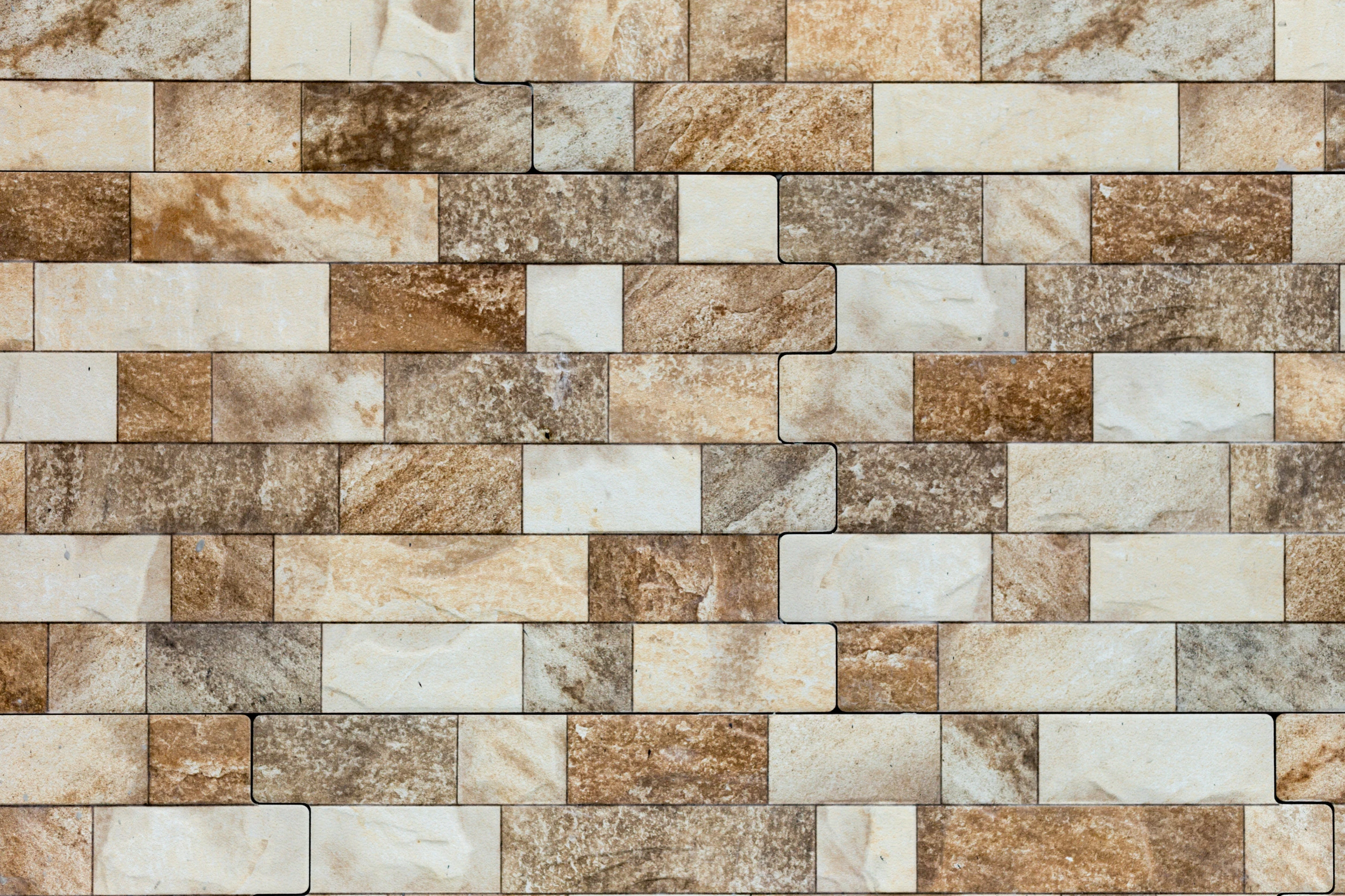 Papier Peint Effet Briques Anciennes Pierre Naturelle Beige Marron