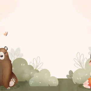 Papier peint enfant forêt enchantée avec ours et renard