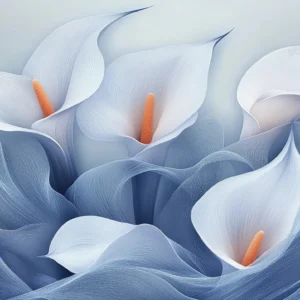 Papier Peint Callas Bleus Stylisés Art Moderne Élégant