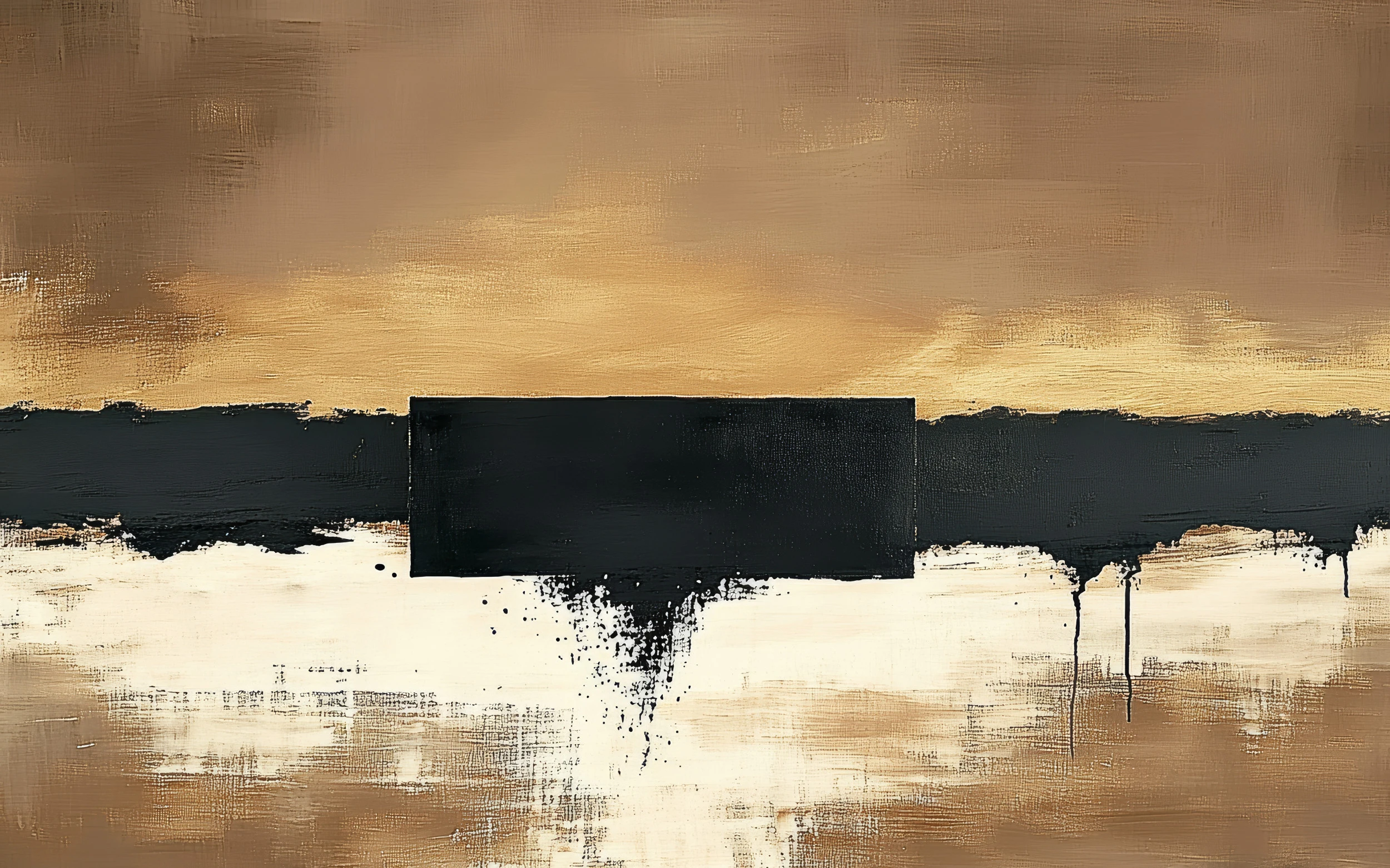 Papier peint abstrait moderne tons dorés et noirs