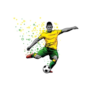 Papier Peint Football Joueur Action Dynamique Coloré Moderne Sport