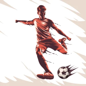 Papier Peint Football Joueur Rouge Style Vintage Sportif