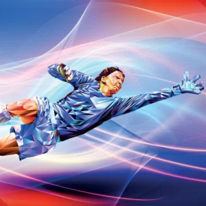 Papier Peint Gardien de But Football Style Polygonal Moderne