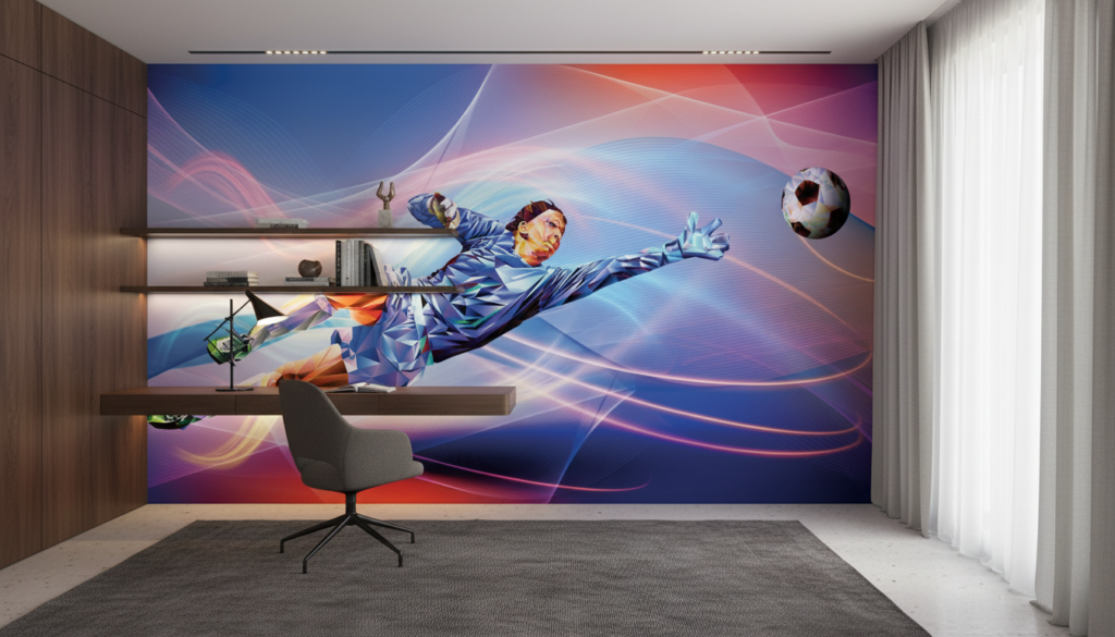 Papier Peint Gardien de But Football Style Polygonal Moderne - Bureau