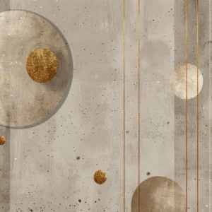 Papier peint géométrique abstrait doré sur fond texturé beige