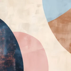 Formes Géométriques Abstraites aux Tons Pastel et Terracotta