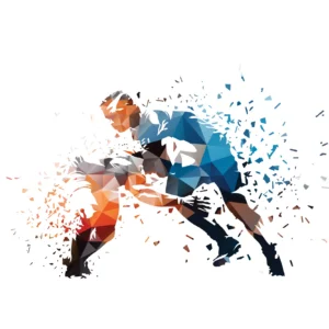 Papier Peint Géométrique Explosion Sportive Dynamique Polygonale Moderne