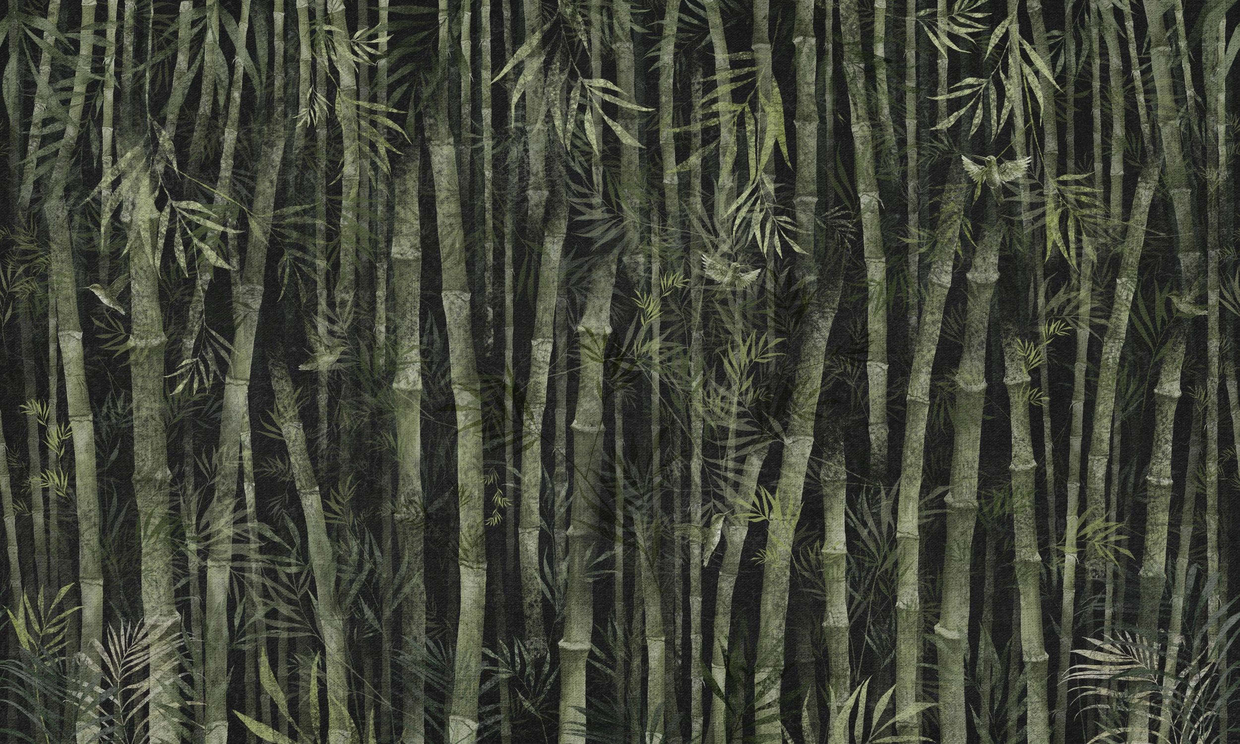 Papier Peint Jungle Bambou Vert Tropical Vintage Luxueux