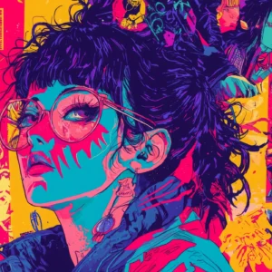 Papier Peint Manga Pop Art Anime Multicolore Vibrant