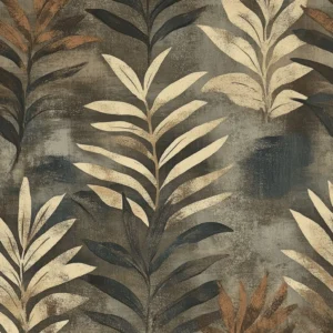 Papier peint jungle tropicale feuilles palmier effet vintage texturé