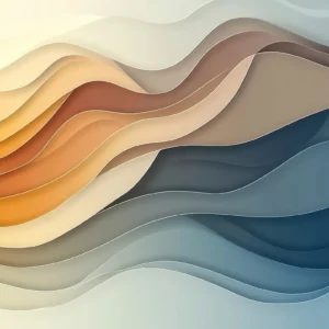 Papier Peint Vagues Fluides Dégradé Chaud Froid Moderne