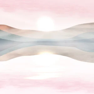 Papier peint panorama montagneux aux tons pastel nuancés dégradés