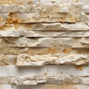 Papier Peint Pierre Naturelle Beige aux Effets de Relief Texturé