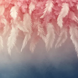 Papier Peint Plumes Roses Dégradé Bohème Chic Moderne