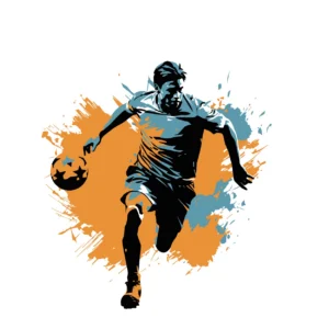 Papier Peint Sport Joueur de Football Dynamique Éclaboussures Artistiques