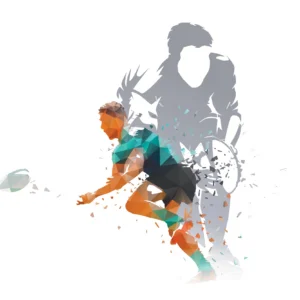 Papier Peint Sport Runner Silhouette Géométrique Moderne Coloré