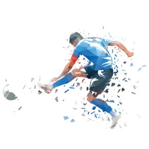 Papier Peint Sportif Runner Explosion Géométrique Bleu Rouge