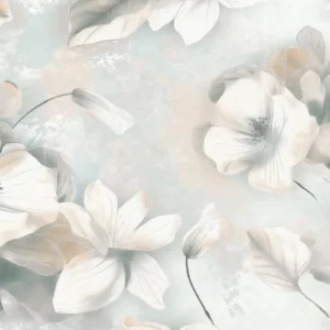 Papier peint floral élégant aux tons poudrés et nuances douces