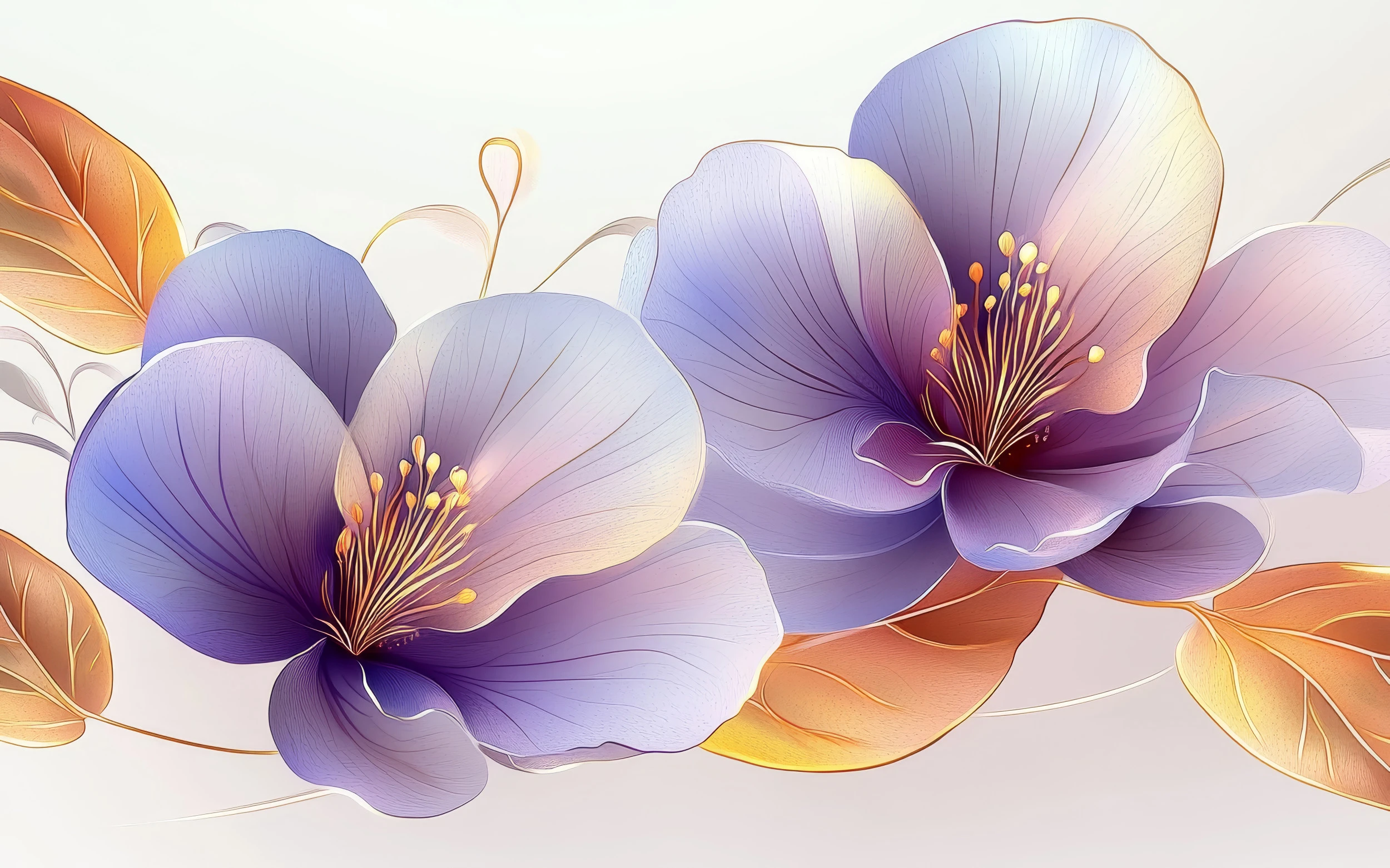 Papier Peint Fleurs Aquarelle Violet Rose Effet Artistique Délicat