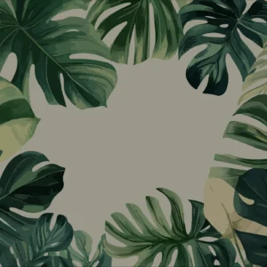 Papier peint tropical feuilles de monstera sur fond beige