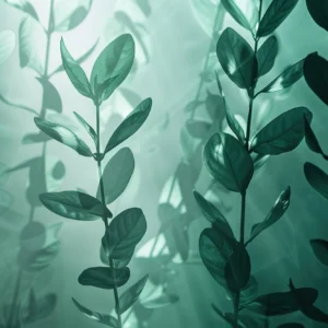 Papier peint végétal branchages eucalyptus ambiance jungle moderne