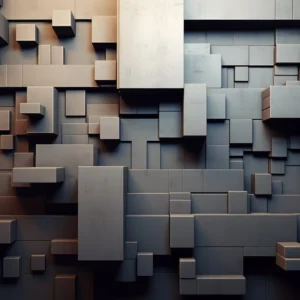 Papier Peint Relief 3D Cubes Géométriques Métalliques Moderne