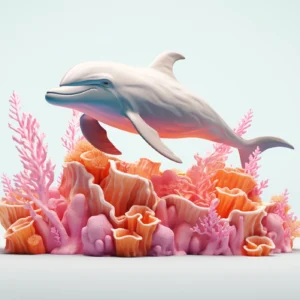 Dauphin et Coraux Tropicaux dans un Jardin Sous-Marin Coloré