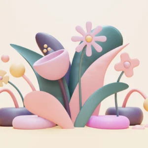 Papier Peint 3D Abstrait Floral Pastel Moderne Minimaliste