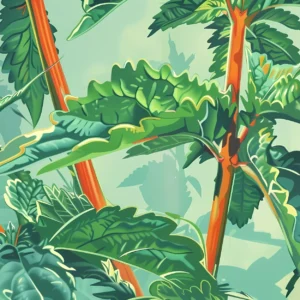 Papier peint tropical luxuriant avec palmiers et feuillage exotique vert