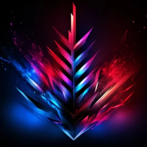 Explosion Cristalline Abstraite Multicolore sur Fond Noir Lumineux