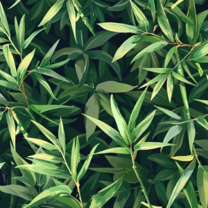 Papier peint jungle tropicale feuillage bambou vert luxuriant naturel