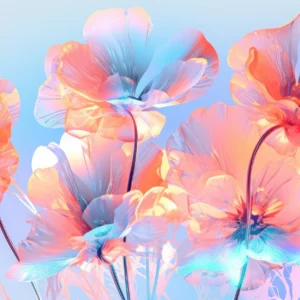 Papier Peint Fleurs Tropicales Multicolores Effet Aquarelle Moderne