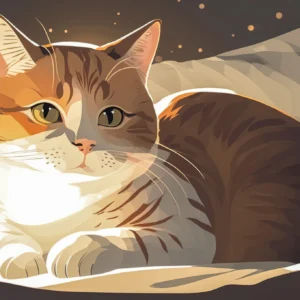 Papier Peint Chat Roux Couché sur Lit Cocooning