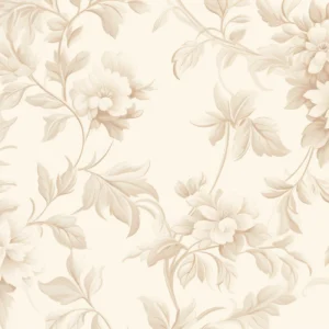 Papier peint floral beige élégant aux motifs botaniques délicats
